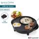 Iguana Online Multifunctional 1600W Electric Pan Grill BBQ Steamboat Electric Hotpot With Shabu Sha