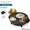 Iguana Online Multifunctional 1600W Electric Pan Grill BBQ Steamboat Electric Hotpot With Shabu Sha