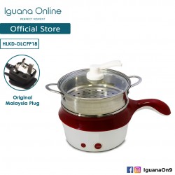 Iguana Online 18CM Mini Multifunction Stainless Steel Electric Cooker Steamer Pot Frying Pan - (Red)