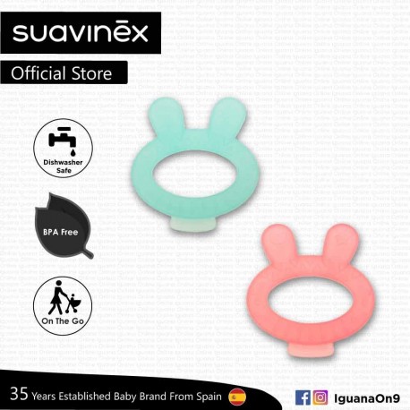 Suavinex BPA Free Newborn 0+ Bunny Teether with Case (Assorted Color)