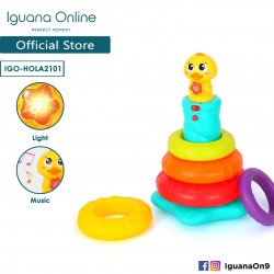 Iguana Online Colourful Musical Rainbow Lights Duck Stacking Toys with Melodies for Kids