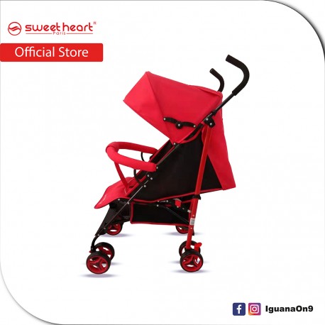 Sweet Heart Paris Durable Oxford Fabric Buggy Stroller with Umbrella Fold (Red)