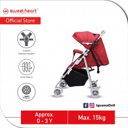 Sweet Heart Paris STMINO Compact Size Stroller with 8 EVA Wheels and 5 Point Harness (Red)
