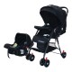 Sweet Heart Paris 2 in 1 Travel System Stroller with Two Way Push (Black)