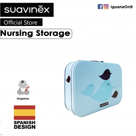 Suavinex Accessories Nursing Box Feeding Bottle Soother Pacifier Storage Holder Aluminium (Teal)