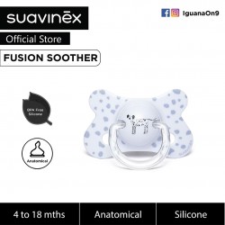 Suavinex Fusion BPA Free 4 to 18 Months Anatomical Silicone Soother (Blue Dalmatian)