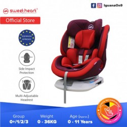 Sweet Heart Paris Group 0123 Car Seat Booster (Ruby Red) with ISOFIX ECE R44/04 Verified