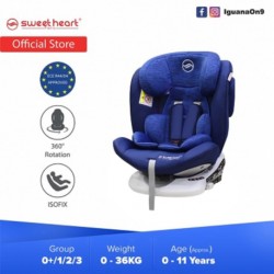 Sweet Heart Paris Group 0/1/2/3 PLUS ISOFIX Car Seat 360 SWIVEL Rotation ECE R44/04 Certified (Blue Ocean)