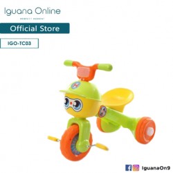 Iguana Online Foldable Portable Cute Children Tricycle Tolo Car Balance Bike with Music and Lights (Green)