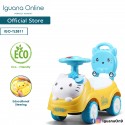Iguana Online Cute Kitty Cat with Smart Educational Steering Wheels Ride On Car Tolo Car (Yellow)