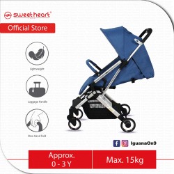 Sweet Heart Paris Stroller Compact ST LUX 2 with Pull-up Luggage Handle (Blue)