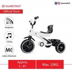 Sweet Heart Paris Sport Multifunctional Mc Certificate Children Tricycle with Anti Skid Pedal (White)