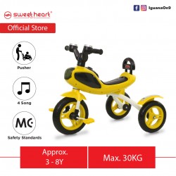 Sweet Heart Paris Children Tricycle with Anti Skid Pedal (Yellow)