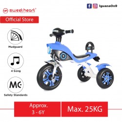 Sweet Heart Paris Mc Certificate High Grade Carbon Steel Children Tricycle with Anti Skid Pedal (Blue)