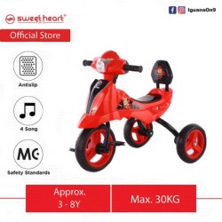 Sweet Heart Paris Sport Multifunctional Mc Certificate Children Tricycle with Anti Skid Pedal (Red)