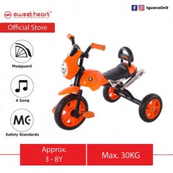 Sweet Heart Paris Sport Multifunctional Mc Certificate Children Tricycle with Anti Skid Pedal (Orange)