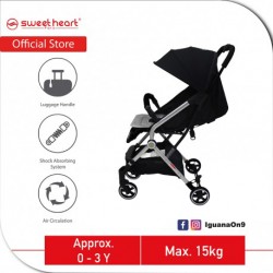 Sweet Heart Paris CASEY 2.0 Compact Stroller Infant Toddler Baby Stroller Pram Jogger with Pull-up Luggage Handle (Black)