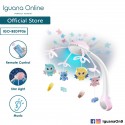 Iguana Online Musical lights Projection and Night Light Bed Bell Remote Control Wooden Baby Cot (Pink)