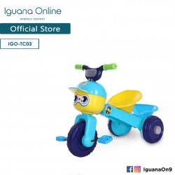 Iguana Online Foldable Portable Cute Children Tricycle Tolo Car Balance Bike with Music and Lights (Blue)