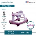 Iguana ULTRAVIO 2-IN-1 Push and Walk Foldable Baby Walker With Speed Control Wheel (Violet Purple)