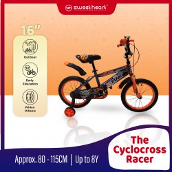 [SENANG PASANG] Sweet Heart Paris X-TANK AIR 16 Inches Children's Kid Bicycle with Mudguard| Basket and Training Wheels (Grey)