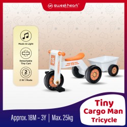 Sweet Heart Paris TC540 Tiny Cargo Man Tricycle With Little Storage Cart (White)