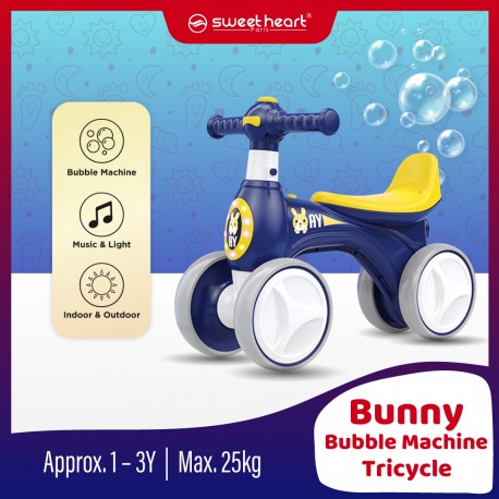 Sweet Heart Paris TCB211 Bunny Bubble Machine Tricycle With Music And Light (Denim Blue)
