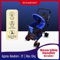 Sweet Heart Paris ST49v2 Upgraded 2 Way Push Reversible Handlebar Baby Stroller with 15KG Shopping Basket Support - Black Blue