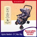 Sweet Heart Paris ST49v2 Upgraded 2 Way Push Reversible Handlebar Baby Stroller with 15KG Shopping Basket Support - Dot Blue
