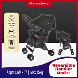 Sweet Heart Paris ST208 2 Way Push Facing 3.9KG Lightweight Travel Baby Stroller - Black