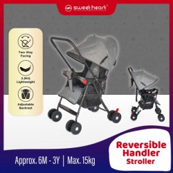 Sweet Heart Paris ST208 2 Way Push Facing 3.9KG Lightweight Travel Baby Stroller - Grey
