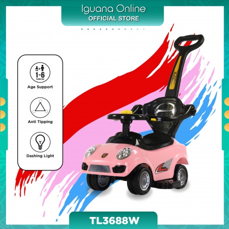 Iguana Online Herbie Bettle Ride On Car Tolo Sport Car with Music and Light (Pink)