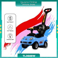 Iguana Online Herbie Bettle Ride On Car Tolo Sport Car with Music and Light (Blue)