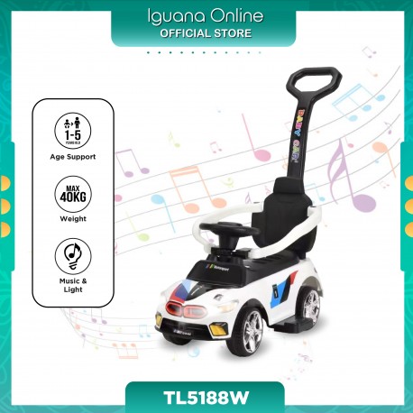 Iguana Turbo Blast Ride-On TL5188W Enhanced with Music  and  Light For 1-5 Year Old Age (White)