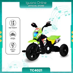 Iguana Motocross Adventure Trike TC4021 Revamped with Music  and  Light For 1-6 Year Old Age (Green)