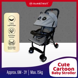 Sweet Heart Paris ST106 Cartoon Design 3.9KG Lightweight Travel Baby Stroller (6 Months To 15 KG) - Grey