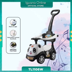 Iguana PANDA Cute Design Ride-On TL1106W with Push Bar For 1 - 6 Years Old Age Max Support 30KG (Black)
