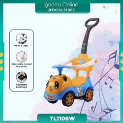 Iguana PANDA Cute Design Ride-On TL1106W with Push Bar For 1 - 6 Years Old Age Max Support 30KG (Yellow)