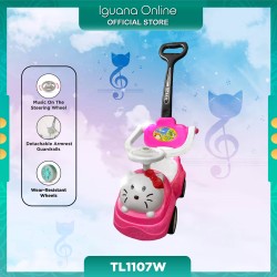 Iguana KITTY Cute Design Ride-On TL1107W with Push Bar For 1 - 6 Years Old Age Max Support 30KG (Pink)