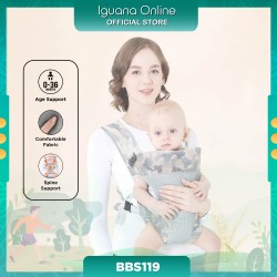 Iguana BBS119 Multifunctional 3D Honeycomb Breathable Mesh Safety Easy Carry Hands-Free Polyester Baby Carrier Support 20kg