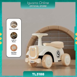 Iguana TL3188 Vintage Retro Car Design Ride-On With Music And Light For 2 Years Old Age Max Support 60KG - White