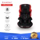Sweet Heart Paris LAUREL Booster Car Seat with Headrest Adjustable JPJ Approved MIROS and ECE R44/04 Certified - Black Red