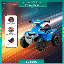 Iguana Electric Battery ATV BC899U Indoor Outdoor Stable Anti Roller with USB Music Player (Support 2 - 8 Years l 50 KG) - Blue