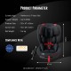 Sweet Heart Paris DRANCY PLUS BUCKLE ALARM SYSTEM Car Seat with Adjustable Headrest JPJ MIROS ECE R44/04 Certified - Raven Red