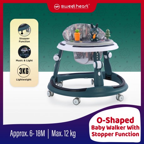 Sweet Heart Paris TARO Collection O Shaped Base Lighting Music Tray Lightweight 3KG Baby Walker With Stopper TARO509 - Blue