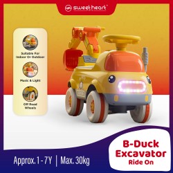 Sweet Heart Paris TLE161 B Duck Kids Mini Excavator Steering Control Off Road Wheel Ride On Car With Music Light - Yellow