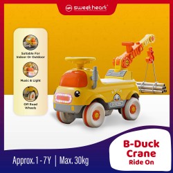 Sweet Heart Paris TLE162 B Duck Kids Mini Crane Steering Control Off Road Wheel Ride On Car With Music Light - Yellow