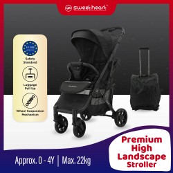 Sweet Heart Paris CASEY S Premium High Landscape Stroller with Pull-up Luggage Handle Safety Standard Compliance With EN1888-2