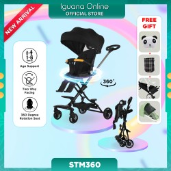 Iguana 360 Rotate Direction 2 Way Multifunctional Magic Stroller STM360 and STM18 With Canopy (Support 30kg and 1-6 Years Old)