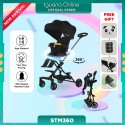 Iguana 360 Rotate Direction 2 Way Multifunctional Magic Stroller STM360 and STM18 With Canopy (Support 30kg and 1-6 Years Old)